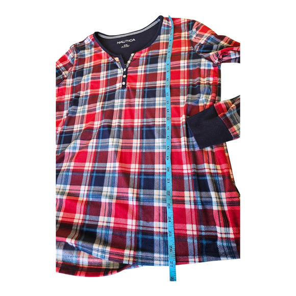 Nautica XL Plaid Long Sleeve Pullover Pajama Shirt - Picture 7 of 8